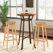 Bamboo Bar Stools Set with Footrest for Kitchen & Dining Room