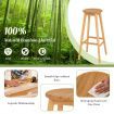 Bamboo Bar Stools Set with Footrest for Kitchen & Dining Room