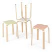 4 Pieces Colorful Stackable Square Stools with Painted Surface