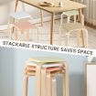 4 Pieces Colorful Stackable Square Stools with Painted Surface