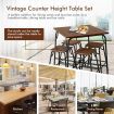 5-piece Bar Table Set with Backless Stools for Apartment