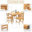 Dining Set with 1 Rectangular Table & 4 Chair for Dining Room & Kitchen