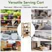 4-Tier Bamboo Rolling Storage Cart with Locking Casters