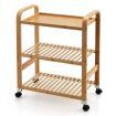 3-Tier Bamboo Rolling Storage Cart