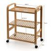 3-Tier Bamboo Rolling Storage Cart