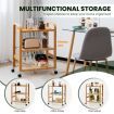 3-Tier Bamboo Rolling Storage Cart