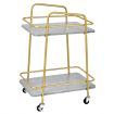 2-tier Kitchen Rolling Cart with Steel Frame and Lockable Casters