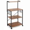 4-Tier Kitchen Baker's Rack 4 Universal Wheels for Dining Room