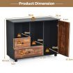 Rolling Storage Cabinet with Compartments & Drawers for Home & Office