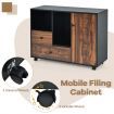 Rolling Storage Cabinet with Compartments & Drawers for Home & Office