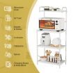 4-Tier Microwave Oven Stand Storage with Mesh Wire Shelves for Kitchen/Living Room/Office