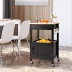 Kitchen Island Cart with 4 Flexible Universal Wheels