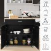 Kitchen Island Cart with Lockable Rubber Casters for Kitchen