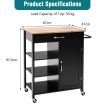 Kitchen Cart with 3-Tier Open Shelf for Kitchen, Dining Room, Bar