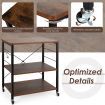 3-Layer Kitchen Rolling Cart with 4 Universal Wheels for Kitchen, Living Room, Entryway