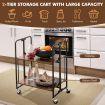 2/3/4-Tier Industrial Folding Rolling Cart with Metal Frame for Kitchen