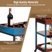 3-Tier Kitchen Island Cart with Wine Rack & Glass Holders & Handle