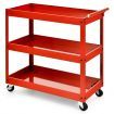 3-Tier Utility Cart with Humanized Handle for Office, Kitchen