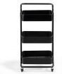 3-Tier Metal Rolling Utility Cart with Lockable Wheels for Kitchen, Office