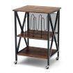 3-tier Rolling Stand with 3 Dividers and Steel Frame for Living Room/Office