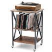 3-tier Rolling Stand with 3 Dividers and Steel Frame for Living Room/Office