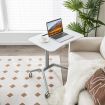 Pneumatic Sit Stand Laptop Table with Tablet Holder & 4 Rolling Casters for Home/Office