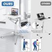 Pneumatic Sit Stand Laptop Table with Tablet Holder & 4 Rolling Casters for Home/Office