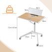 Mobile Height Adjustable Desk with Detachable Holder for Home & Office