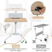 Mobile Height Adjustable Desk with Detachable Holder for Home & Office