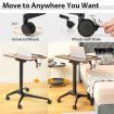 Mobile Height Adjustable Standing Desk with Anti-fall Baffle for Home/Office