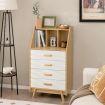 4-Drawer Dresser with Countertop and 2 Anti-Tipping Kits for Bedroom/Living Room