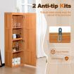 Tall Storage Cabinet with 4 Storage Shelves for Living Room