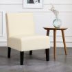 Armless Accent Chair with Curved Backrest for  Living Room & Bedroom