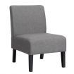 Armless Accent Chair with Curved Backrest for  Living Room & Bedroom