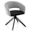 Modern Swivel Accent Chair with PU Coated Seat Cushion & Curved Armrests