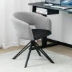 Modern Swivel Accent Chair with PU Coated Seat Cushion & Curved Armrests