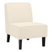 Modern Armless Accent Chair Fabric Single Sofa with Rubber Wood Legs