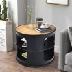 3-tier Round Coffee Table with 2 Storage Shelves