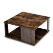 2-Tier Square Coffee Table with Storage for Living Room, Bedroom, Home Office