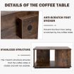 2-Tier Square Coffee Table with Storage for Living Room, Bedroom, Home Office