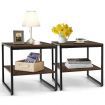 Set of 2 Industrial Coffee Tables for Living Room, Bedroom, Hallway