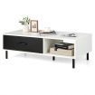 Versatile 2-Tier Modern Coffee Table with Pull-out Drawer for Living Room, Entryway