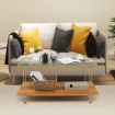 2 Tier Rectangular Coffee Table with Gold Steel Frame and Storage Shelf for Living Room