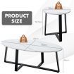 Nesting Table Set with Oval & Round Table for Living Room/Office