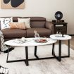 Nesting Table Set with Oval & Round Table for Living Room/Office