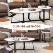 Nesting Table Set with Oval & Round Table for Living Room/Office