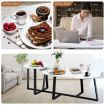 Nesting Table Set with Oval & Round Table for Living Room/Office