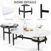 2 PCS Modern Table Set with Extra Storage Shelf for Living Room