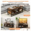 Industrial Coffee Table with 3 Storage Cubes for Living Room