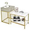 2-Piece Nesting Coffee Table Set with Drawer and Shelf